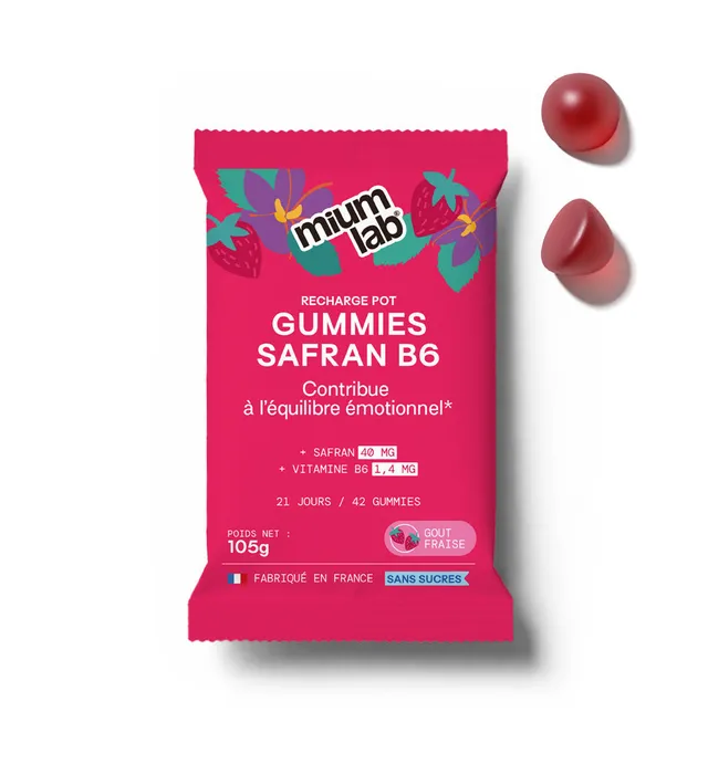 mium-lab-health-gummies-safran-b6-co-recharge-fraise-42-jours-calme image 1