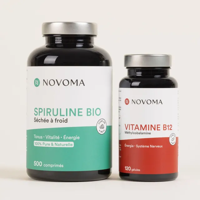 novoma-routine-essentiels-vegans-compl-ment-spiruline-bio-b12-vegan image 1