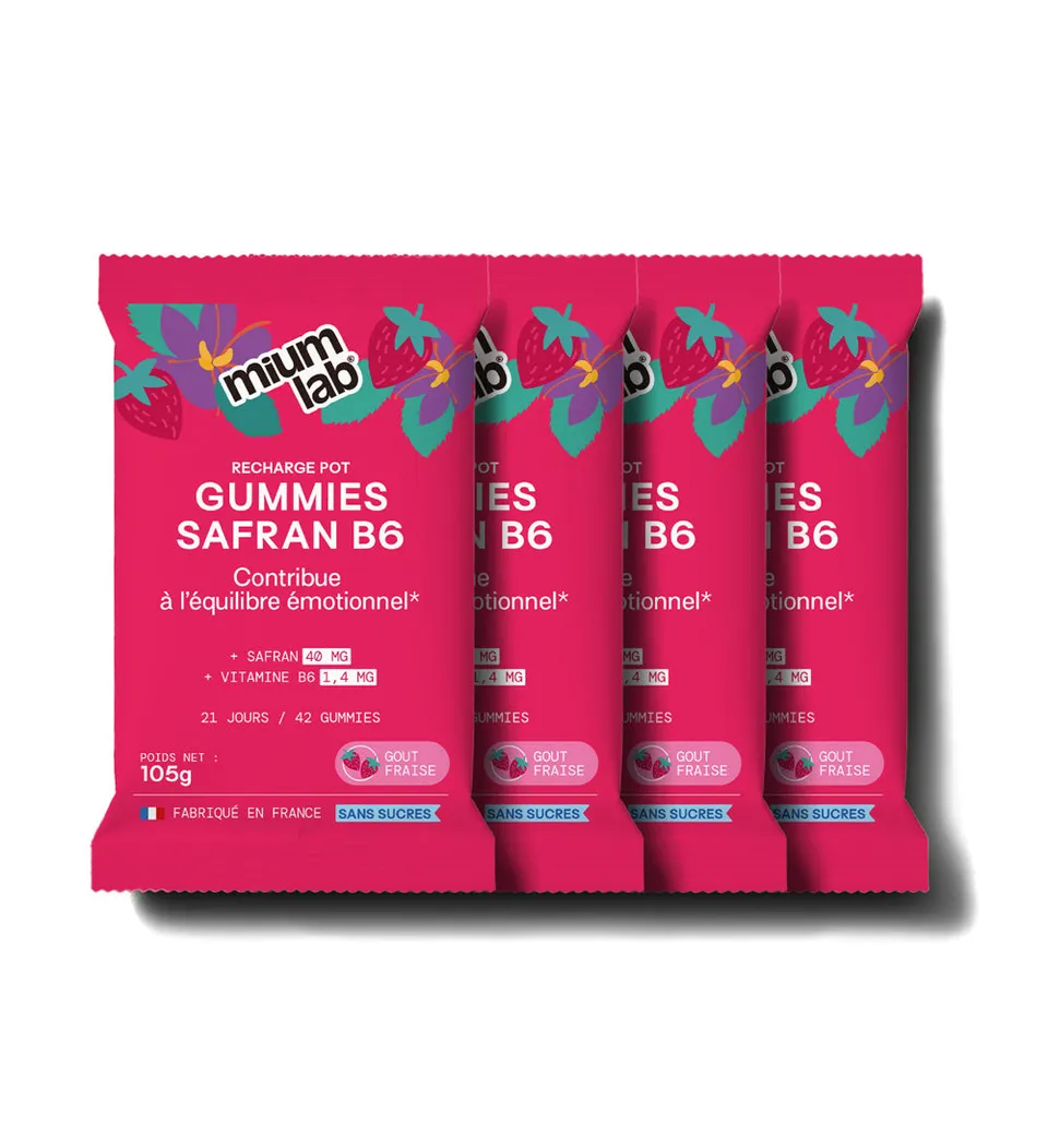 mium-lab-safran-b6-fraise-gummies-calme-4x21-jours image 1