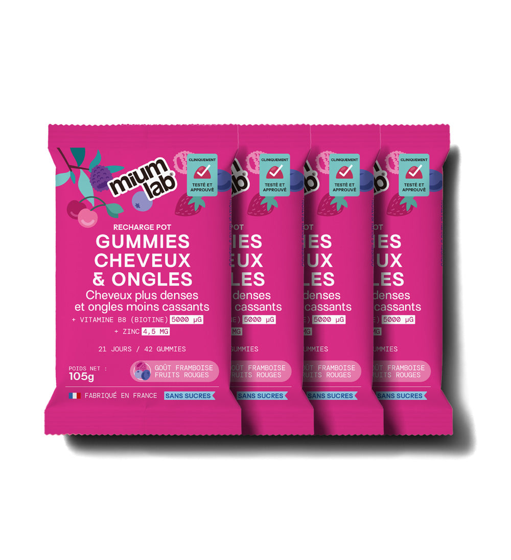 mium-lab-cheveux-et-ongles-gummies-biotine-pack-4-co-recharges image 1
