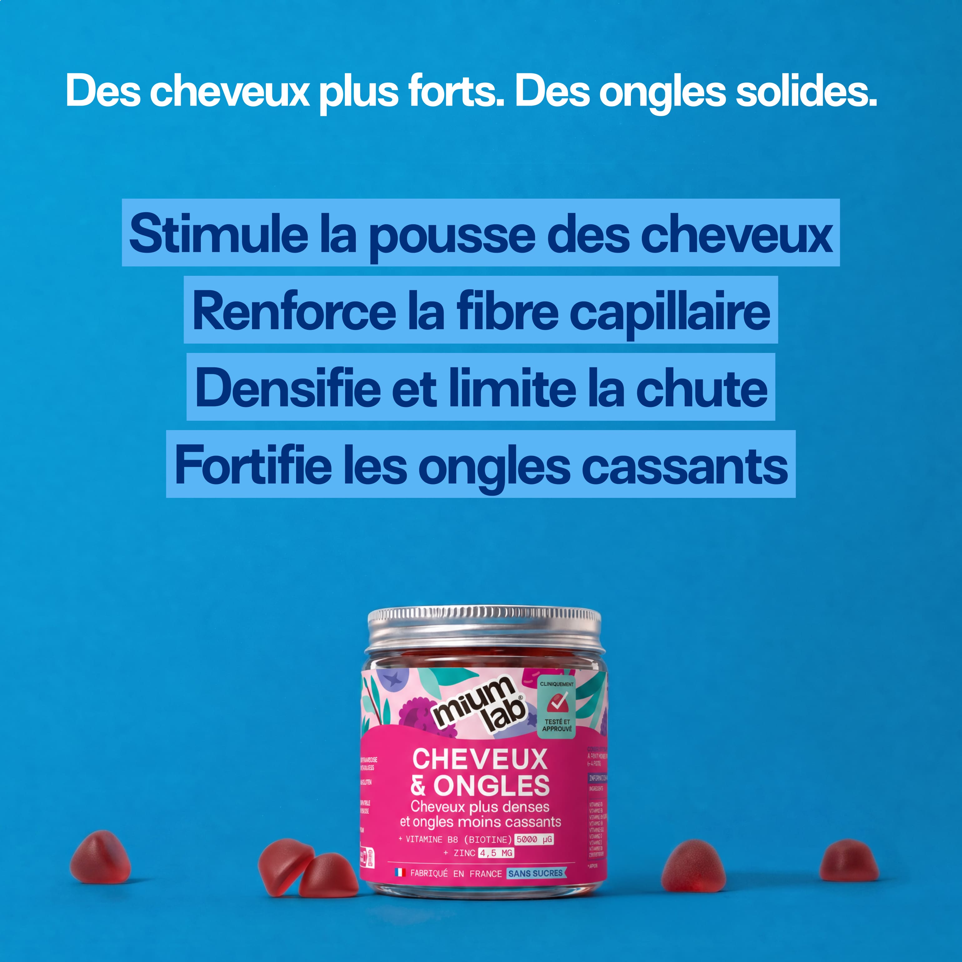 mium-lab-cheveux-et-ongles-gummies-biotine-1-pot-3-recharges image 2